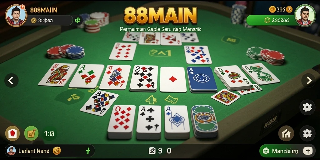 Screenshot utama menampilkan gameplay Gaple yang seru dan interaktif.