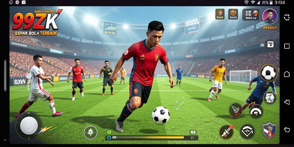 Tangkapan layar menunjukkan momen seru dalam permainan sepak bola.