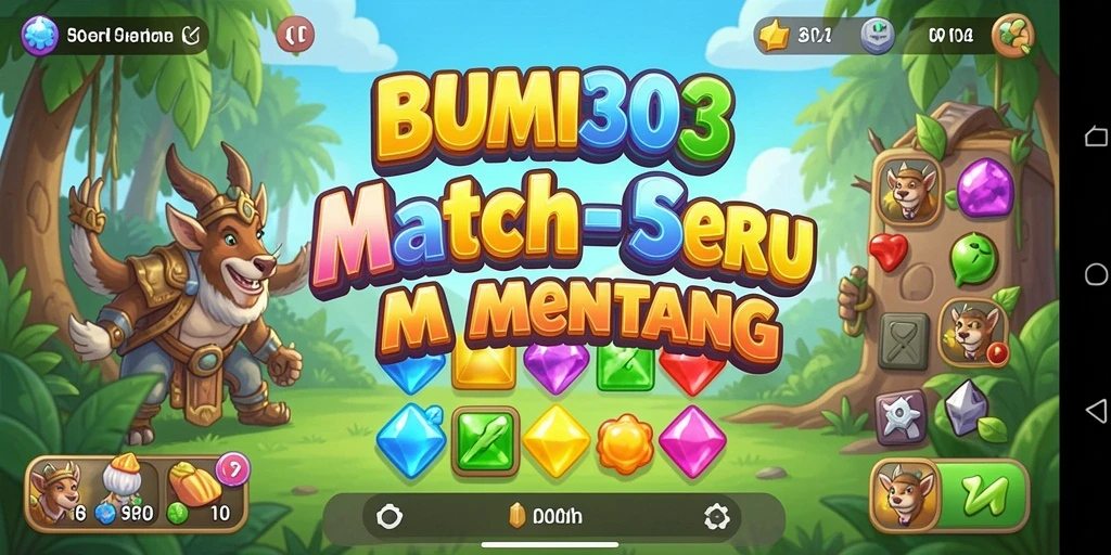 Screenshot BUMI303 menampilkan gameplay Match-3 yang menarik.
