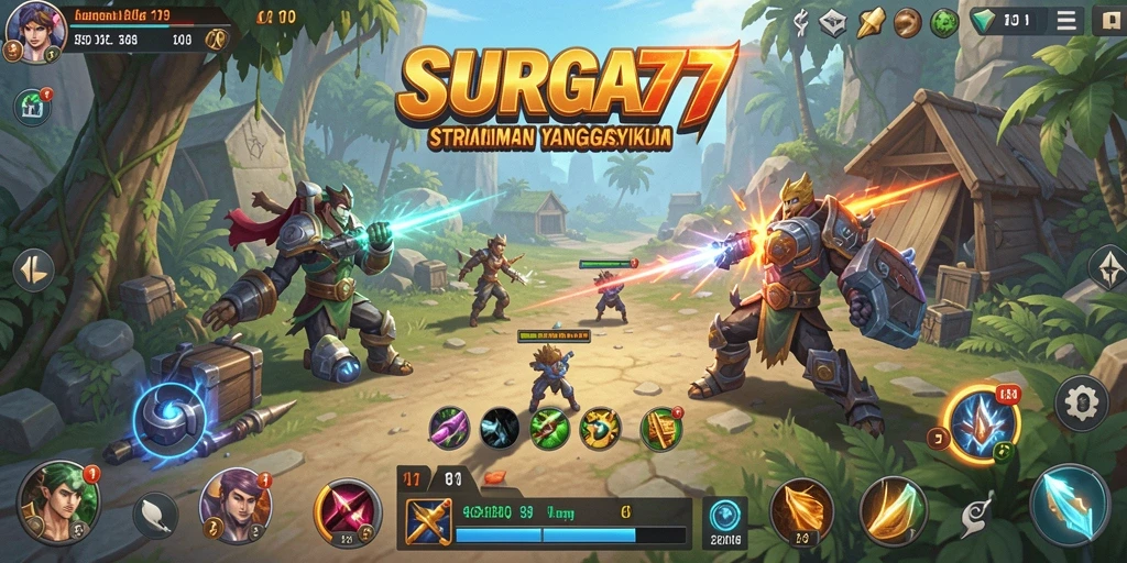 Tampilan gameplay SURGA77 yang mendebarkan dan penuh strategi.